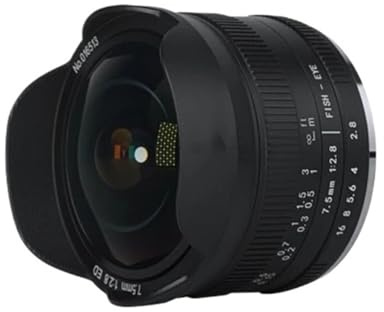 Compatible avec l'objectif Ultra Grand-Angle fisheye Sony E 7,5 mm F2.8 Mark II, XF, Z, M4/3, EOS-M et M50 RF.(Micro 4 3 Mount)