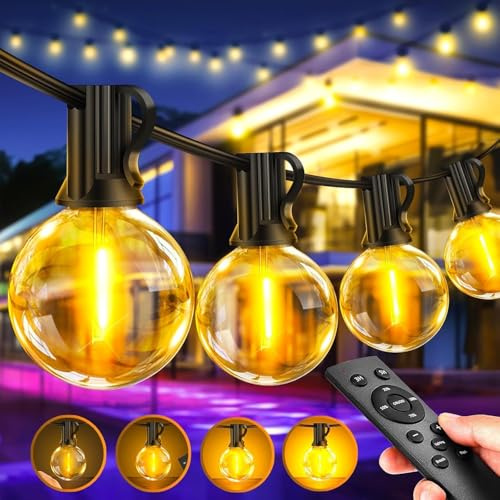 45M LED Lichterkette Außen Strom: Outdoor Lichterketten Wetterfest Dimmbar Warmweiß Retro Lights Aussen und Innen Dekoration für Halloween Hochzeit Party Pavillon Balkon