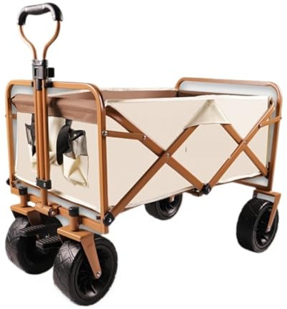Faltbarer Strandwagen, tragbarer Outdoor-Wagen für Camping, Picknick, Einkaufen, Angeln, praktisches, leichtes, robustes Design für einfachen Transport