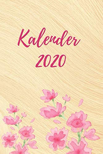 Kalender 2020: pinke Blumen | A5 Taschenkalender/Wochenplaner für Schüler, Studenten und Erwachsene