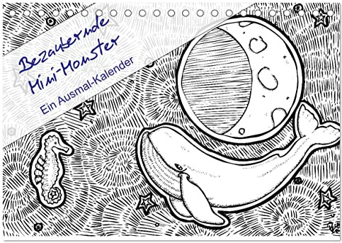 Bezaubernde Mini-Monster - Ein Ausmal-Kalender (Tischkalender 2026 DIN A5 quer), CALVENDO Monatskalender: Ein Ausmal-Kalender für Groß und Klein (CALVENDO Hobbys)