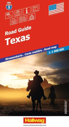 Hallwag Strassenkarte USA, Texas 1:1 Mio.: Mit Dallas, Houston, Rio Grande, Big Bend. Inkl. Stadtpläne, Ortsverzeichnis und Reiseinformationen