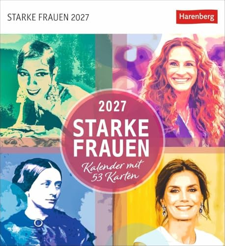 Starke Frauen Postkartenkalender 2027 - Kalender mit 53 Karten: Jede Woche ein kluges Zitat von mutigen Frauen! Kalender zum Aufstellen für die wöchentliche Portion Inspiration