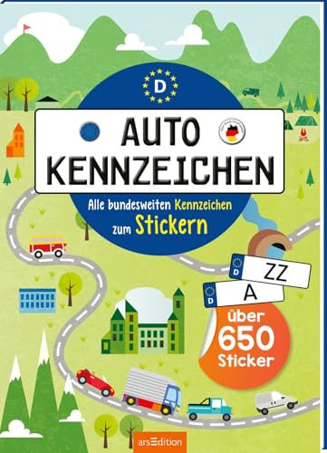 Autokennzeichen – Alle bundesweiten Kennzeichen zum Stickern: Über 650 Sticker | Beschäftigungsbuch für unterwegs