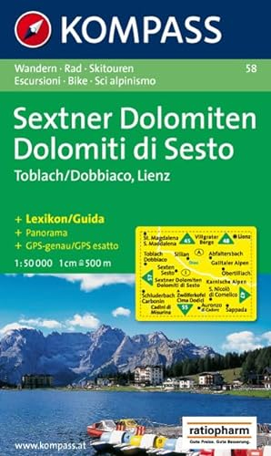 Sextner Dolomiten/Dolomiti di Sesto 1 : 50.000: Toblach/Dobbiaco, Lienz. Wander-, Rad- und Skitourenkarte. GPS-genau.