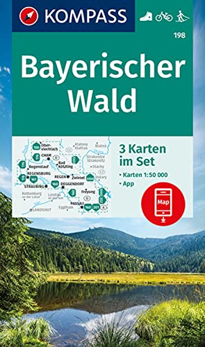 KOMPASS Wanderkarten-Set 198 Bayerischer Wald (3 Karten) 1:50.000: inklusive Karte zur offline Verwendung in der KOMPASS-App. Fahrradfahren. Skitouren.