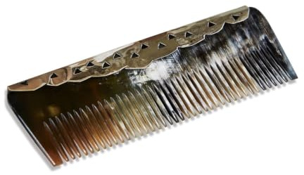 Loberon Kamm Toman, braun | Handarbeit, hochwertiger Charakter, kunstvolle Metallbeschlag, Badzubehör, Bad-Accessoire, Büffelhorn, Eisen