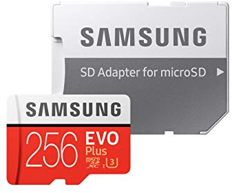 Samsung EVO Plus 256 GB microSDXC UHS-I U3 100 MB/s Full HD & 4K UHD Memory Card with Adapter (MB-MC256GA) - Red/White