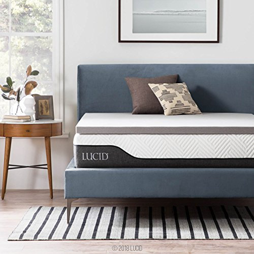 LUCID 2-Zoll-Bambuskohle-Memoryschaum-Matratzenauflage — Twin XL