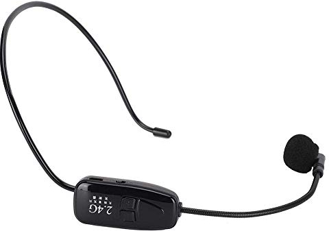 VBESTLIFE 2.4G Funkmikrofon, 40 m stabile Funkübertragung, Headset und Handheld 2-in-1 für die Lautsprecherlehre Meeting Guide