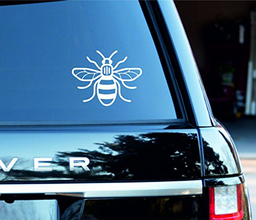 White Manchester Bee Vinyl Decal Sticker Car, Van, Laptop Proud to be Mancunian (1)