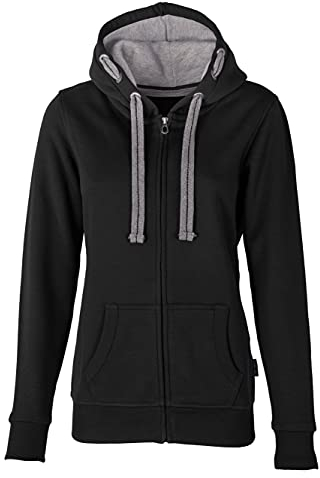 HRM Damen Jas F hoodie, Schwarz, M EU