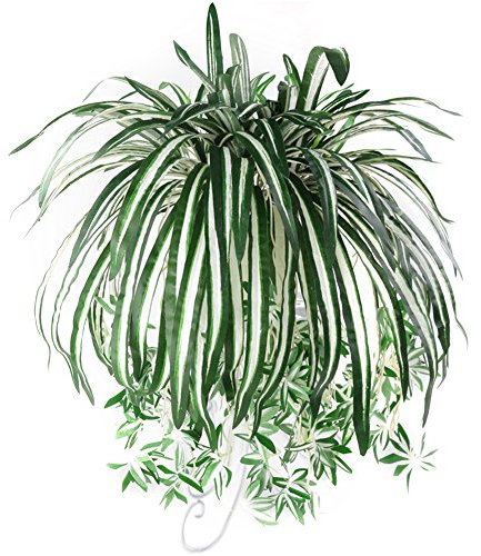 SpirWoRchlan 1Pc Chlorophytum Comosum Faux Greenery Home Garden Artificial Silk Spider Plant