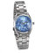 JewelryWe Damen Uhren Elegant Analog Quarz Business Casual Armbanduhr mit Silber Ton Edelstahl Armband, Blau