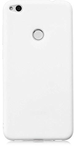 cuzz Funda para Huawei P8 Lite (2017)+(Protector de Pantalla de Vidrio Templado) Carcasa Silicona Suave Gel Rasguño y Resistente Teléfono Móvil Cover-Blanco