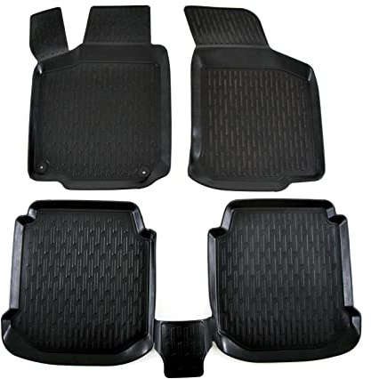 J&J Automotive 3D Gummimatten passend für Volkswagen Golf 4 1997-2003 5tlg, Fußmatten mit hohem Rand Allwetter Passform rutschfest Abwaschbar Geruchslos Schwarz