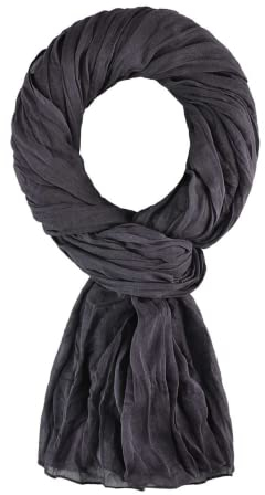 Allée du foulard,100% Baumwolle Seidenschal Damen,200x100 cm,Schals & Tücher für Damen, Kopftuch, Hijab, Halstuch Damen, Schal, Stola Damen Festlich,für alle Jahreszeiten (dunkelgrau)