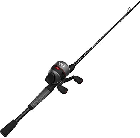 Zebco 33 Rhino Tough Spincast Reel and 2-Piece Fishing Rod Combo, Durable E-Glass Rod with ComfortGrip Handle, Quickset Anti-Reverse Fishing Reel with Bite Alert