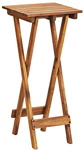 Festnight Blumenständer 30×30×67 cm Massivholz Akazie Klappbar Witterungsbeständig Blumentisch Blumenhocker Blumensäule Braun