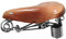 TentHome Vintage Fahrradsattel Fahrradsitz Leder Cityradsättel Sattel gefedert Tourensattel Federsattel mit verbesserten 4 Federn, mit Kloben und Niete Orange