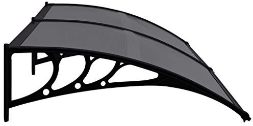 Tidyard Pultbogenvordach Türvordach Polycarbonatplatten Vordach Haustürdach 240 x 80 cm,Haustürvordach Überdachung Sonnenschutz,Witterungsbeständig,ABS-Halterung+Aluminiumleisten