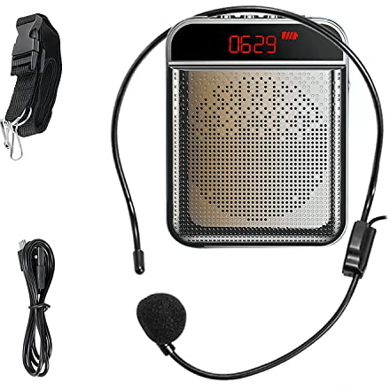 ZITFRI Amplificador de Voz Portatil Bluetooth Recargable 3000 mAh, Altavoz Portatil con Microfono Auriculares, Amplificador de Voz Portatil para Profesores, Guía Turístico etc, Admite USB/TF Tarjeta
