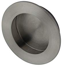 MS Beschläge Edelstahl Einlassmuschel kreisrunde Griffmuschel Schiebetürbeschlag matt gebürstet Schrankgriff Schubladengriff Muschelgriff (50mm)