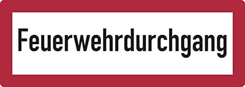 Dreifke® Feuerwehrschild, Feuerwehrdurchgang - DIN 4066 Alu geprägt 297x105mm