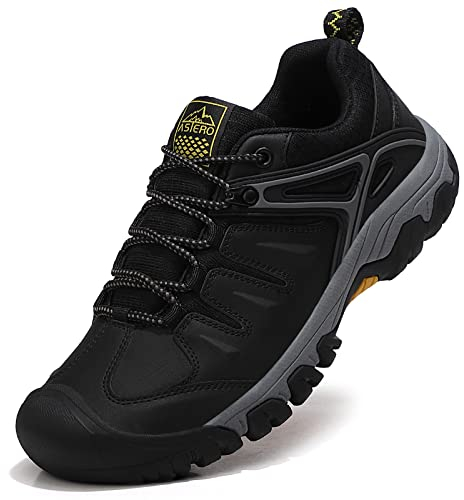 ASTERO Sneaker Herren Leicht Wanderschuhe Schwarz 45