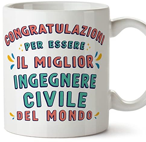 MUGFFINS Tazas para INGENIERO CIVIL hombre - En Italiano - Congratulazioni per essere il miglior - 11 oz / 330 ml - Regalo original y divertido