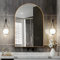 NEUWEABY Espejo de Pared arqueado para baño, Espejo arqueado de 50x75cm Marco de Metal, Dorado Espejo de tocador para Mantel, Dormitorio, Entrada, Sala de Estar