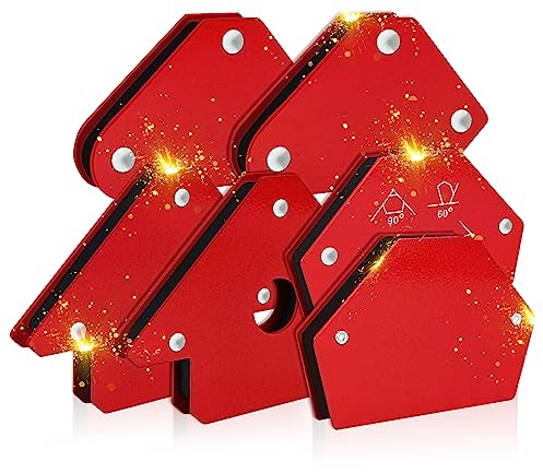 6 unidades de imanes de soldadura, fuerte ángulo de soldadura magnético con fuerza de adhesión de 25 libras, ángulo magnético, imán de soldadura para grapar, accesorios de soldadura