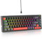 SOLIDEE 65% mechanische Gaming-Tastatur,hot-swap-fähige Tastatur mit Rosa Schalter,RGB-Hintergrundbeleuchtung,68 Tasten Tastatur,PBT Kompakt NKRO Keyboard mit Lautstärkeregler(68 Orange)