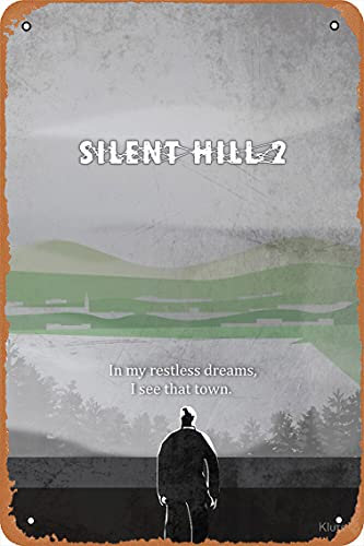 Wanddekor-Schild – Silent Hill 2 Poster – 20,3 x 30,5 cm, Vintage-Look, Metallschild, Bar, Man Cave, Kunstdekoration, 20,3 x 30,5 cm