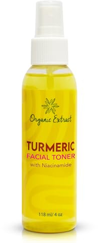 Organic Extract Kurkuma Gesichtstoner - 4 fl oz/118 ml - Aufhellender Gesichtstoner, sanft entfernt Unreinheiten - Hautausgleichender & Porenverkleinernder Toner - Euchtigkeitsspendender Toner