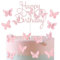 Pink Butterfly Happy Birthday Cake Toppers, Pink Butterfly Cake Toppers for Cake, Pink Glitter Butterfly Cake Decorations, Butterfly Theme Cake Cupcake Toppers for Girls Women Birthday Decorations
