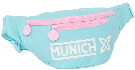Safta Munich Heaven Gürteltasche mit Außentasche, ideal für Jugendliche und Kinder verschiedener Altersgruppen, bequem und vielseitig, Qualität und Widerstandsfähigkeit, 23 x 9 x 12 cm, Hellblau,