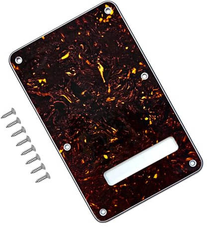 Musiin Guitar Back Plate Compatible with Strat/Stratocaster Tremolo Cavity Cover, Tremolo Cover with Pickguard featuring 6 Screws ST (Darkred)