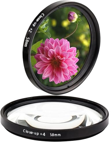 BSITSSS 2 Stück Nahfilter-Set, 58mm +2 +4 Filter Kit Makrofilter-Zubehör für Canon, Nikon, Sony, Pentax, Olympus, Fuji, DSLR-Kamera