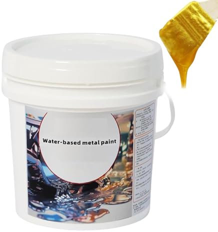 Générique Peinture dorée pour métal, peinture artisanale dorée, Liquide artisanal en or à base d'eau, Liquide de peinture à l'or multifonctionnel à base d'eau, efficace pour le métal et les meubles