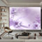 Papier Peint Panoramique Fleur D'Illustration, Intissé Tapisserie Poster Mural Violet Blanc, Décoration Murale 350 x 256 cm pour Fresque Murale 3D HD, pour Salon Chambre Cuisine