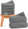 Hausfelder Premium Handtücher Set mit Aufhängschlaufen - Baumwolle Duschhandtuch 70x140 cm und Handtuch 50x100 cm aus 100% Baumwolle 500g/m², (Grau, 2 Badetücher + 4 Handtücher)