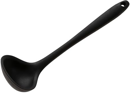 Wiltshire Mini Silicone Ladle, Cooking & Soup Serving Spoon, Heat-Resistant Utensil, Non-Stick, Non-Scratch, Midnight Black, 21x6.3x5cm
