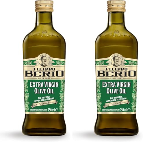FILIPPO BERIO Extra Virgin Olive Oil, Cooking Oil & Salad Dressing, Glass Bottle, 750ml (Pack of 2)