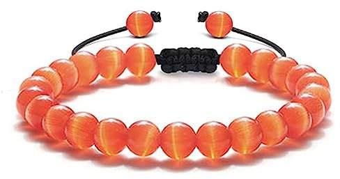 Tolldek 8mm Opal Armband, Elegant Gewebt Damen & Herren Armbänder, Echten Natursteinen Perlen Armbänder - Geschenk für Männer, 19CM