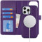 Zouzt Case for iPhone 16 Pro 6.3 Inch, 2 in 1 Detachable Wallet with Card Holder for MagSafe Magnetic Wireless Charging Premium PU Leather Flip Folio Kickstand Shockproof Cover Women, Dark Purple