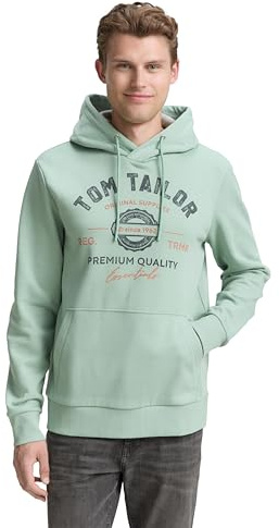 Tom Tailor Herren Hoodie Sweatshirt mit Logo-Print