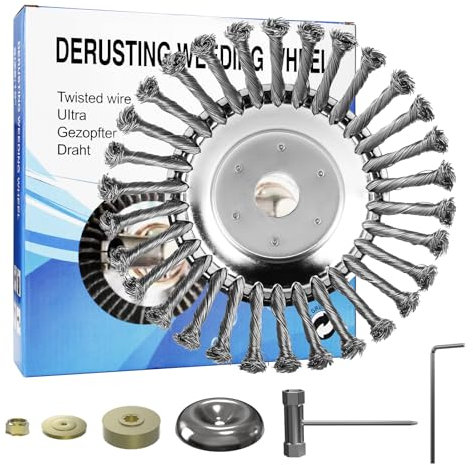 8 Zoll unkrautbürste für freischneider, wildkrautbürste, motorsense zubehör, unkraut Trimmer bürste, Garten geräte moos entfernen Brush, mit Mounting Accessories, Anwendbar Auf Rasentrimmer
