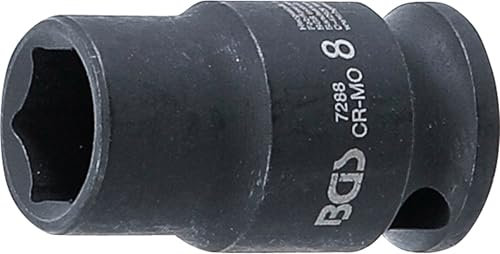 BGS 7288 | Kraft-Steckschlüssel-Einsatz Sechskant | Antrieb Innenvierkant 6,3 mm (1/4) | SW 8 mm