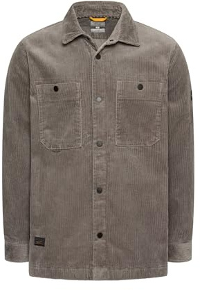 camel active Herren Cord Overshirt mit Druckknöpfen | Lässiges weiches Cord Hemd aus reiner Baumwolle - vielseitig kombinierbar für Alltag und Freizeit